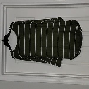Market & Spruce Olive Green Striped Top